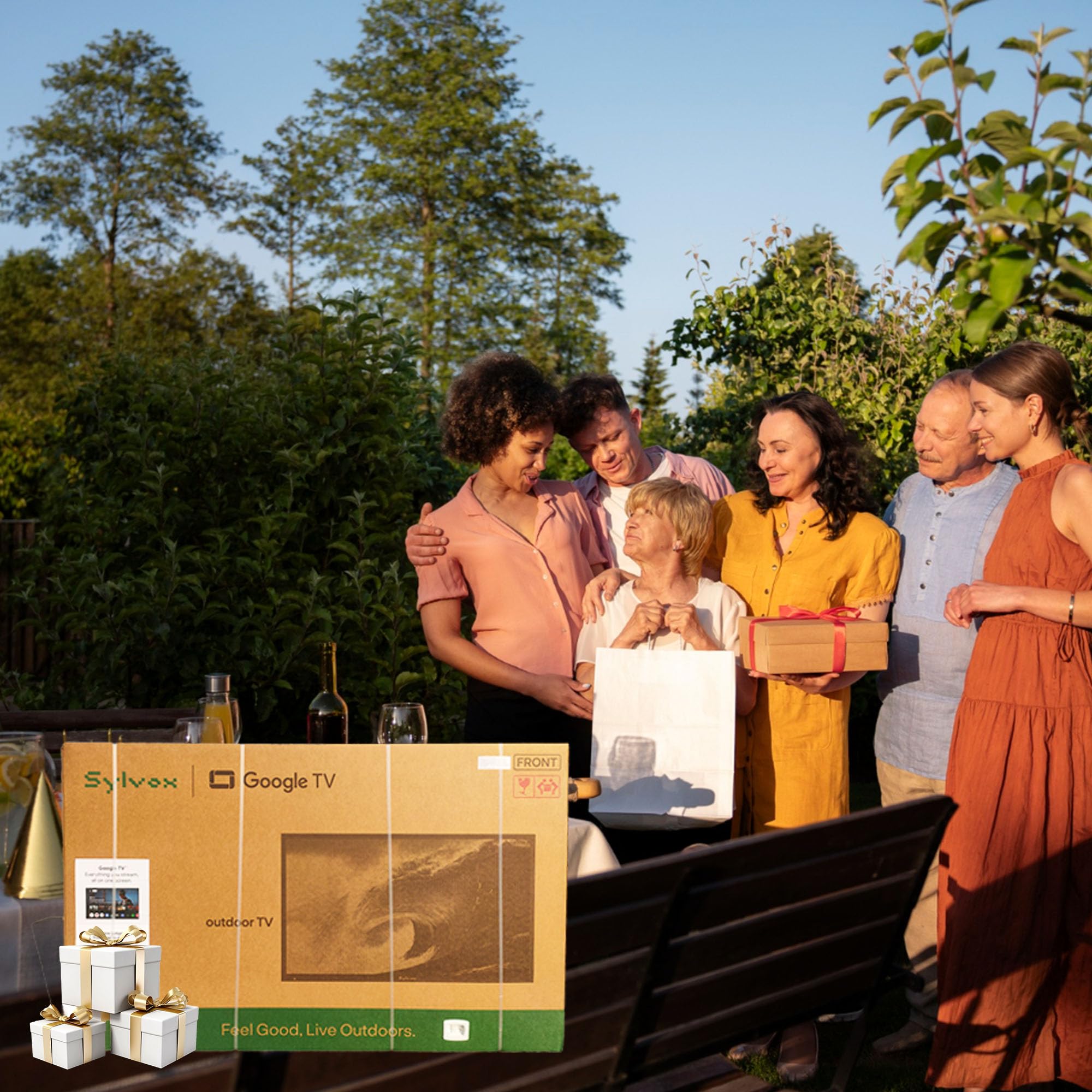 SYLVOX Weatherproof Outdoor Smart TV for Patio Use