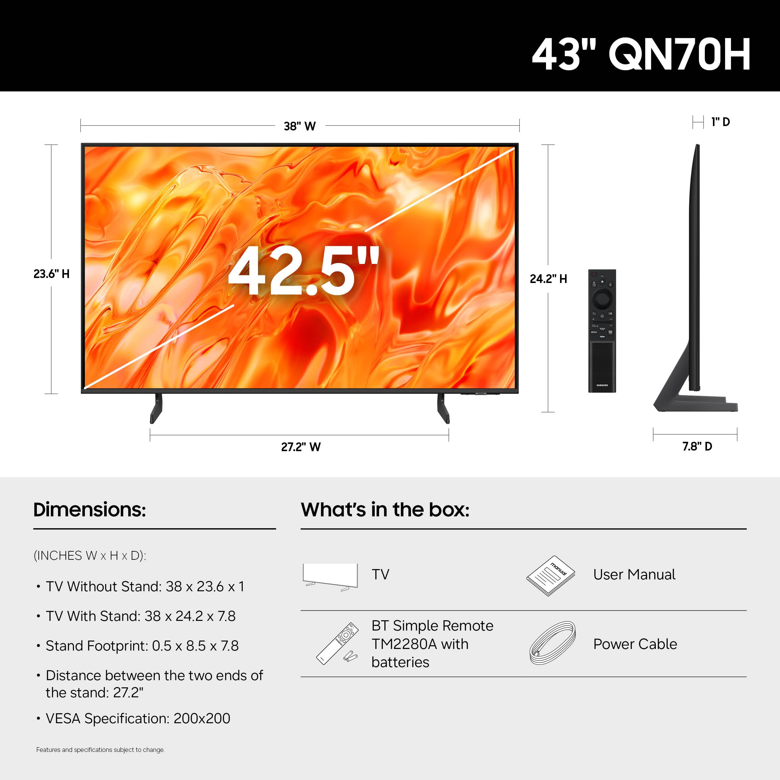 Samsung 85-Inch QN70H Neo QLED 4K AI Smart TV