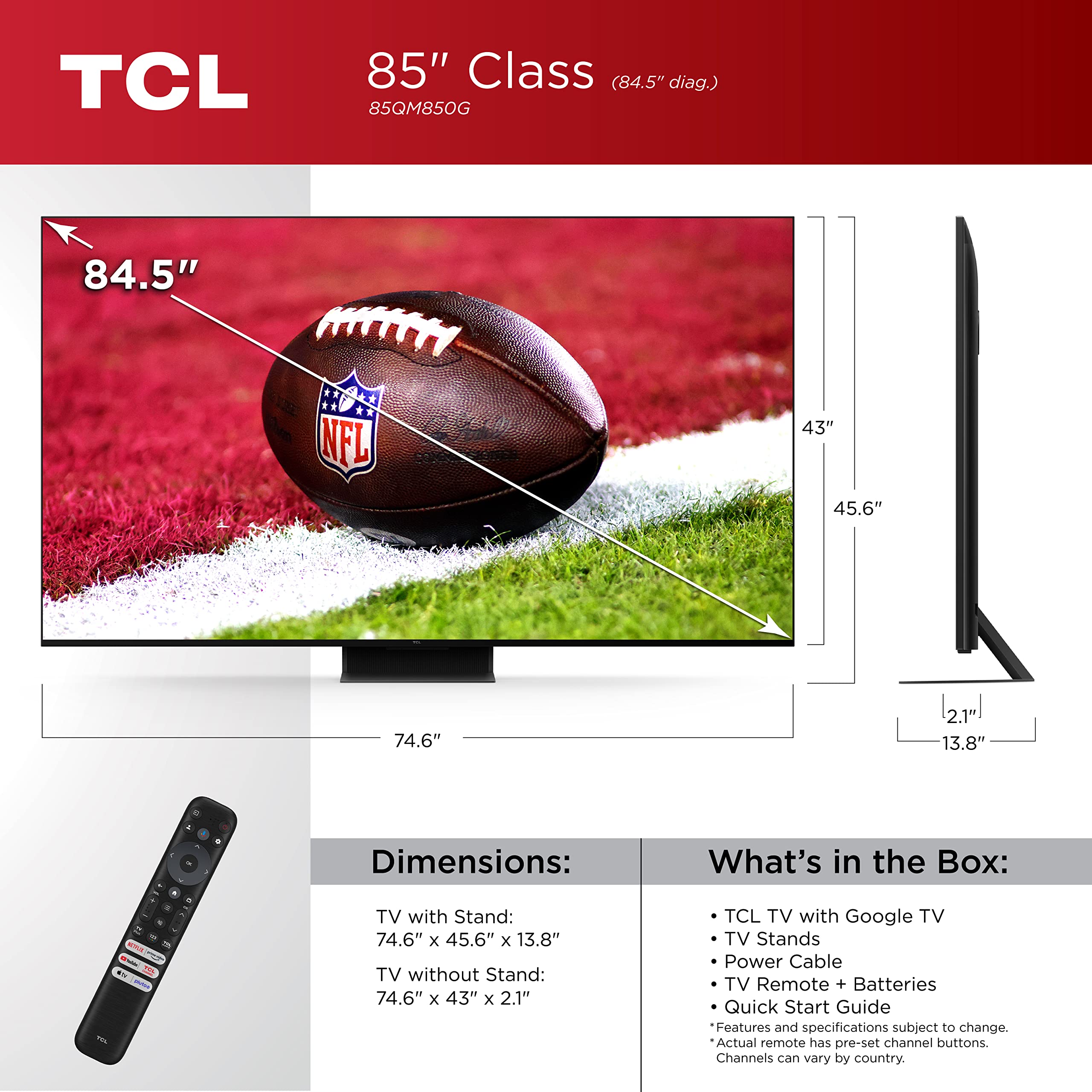 TCL QM8 QLED 4K Smart Mini LED TV with Google TV