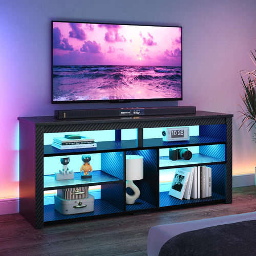 Bestier Tall LED Entertainment Center with Storage
