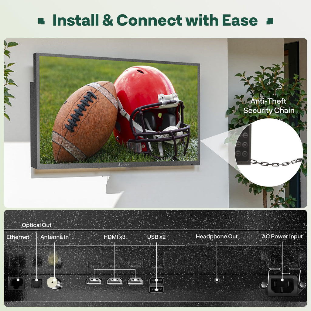 SYLVOX 55-Inch Deck Pro Outdoor Google TV, Partial Sun