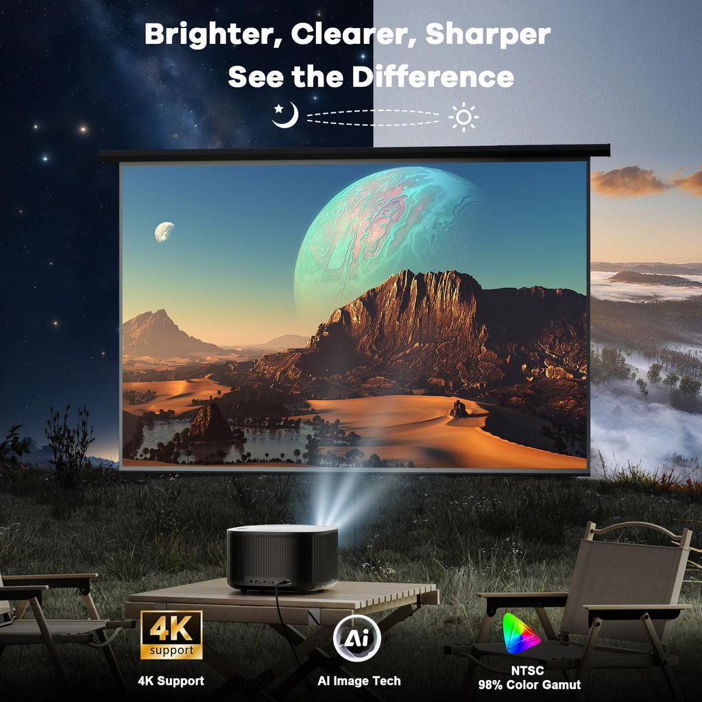 ONOAYO ONO5Pro 4K Outdoor Projector with AI Focus