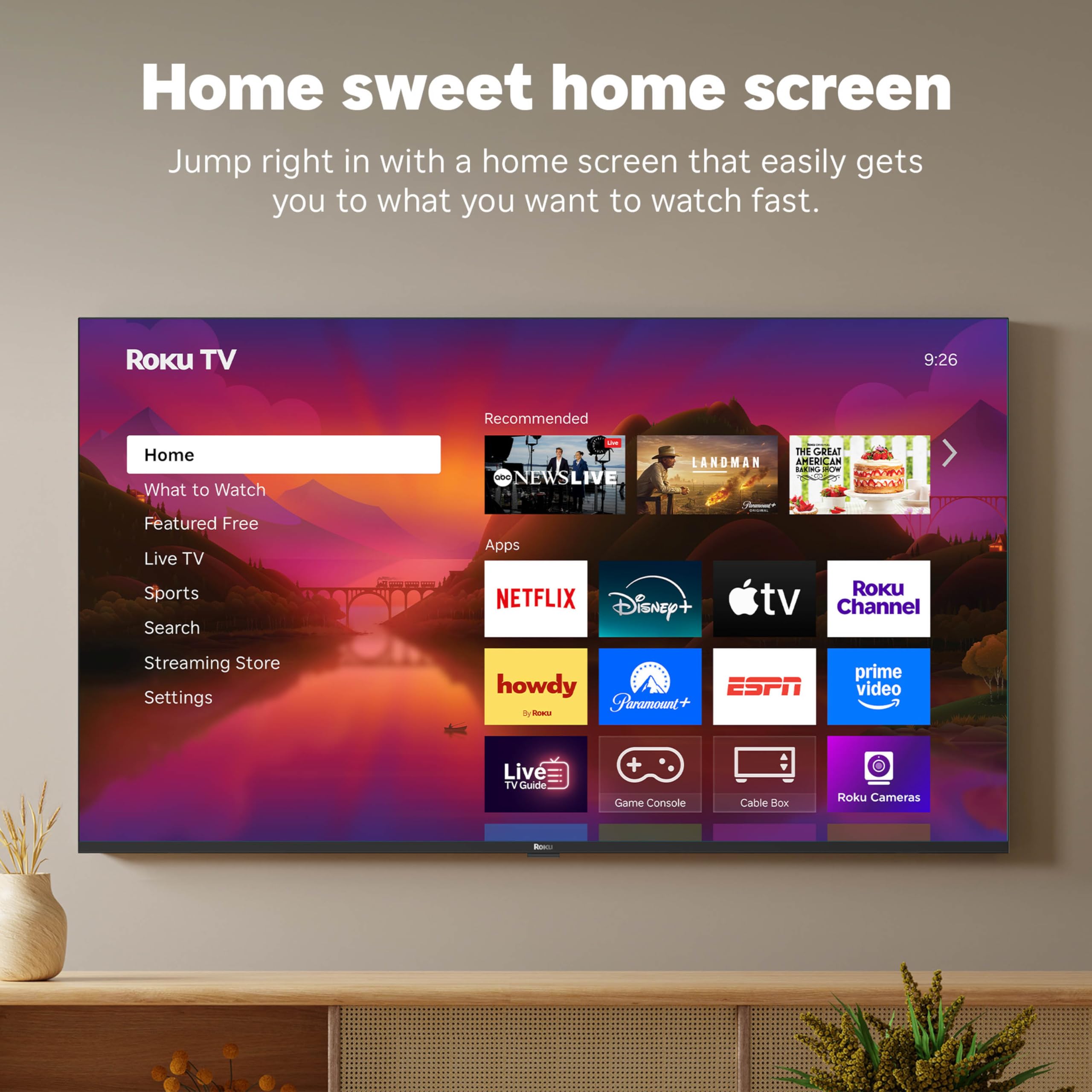 Roku Smart TV 2025 – Mini-LED TV – RokuTV with Enhanced Voice Remote – Flat Screen 4K QLED Television with Dolby Vision & Wi-Fi for Streaming Live Local News, Sports