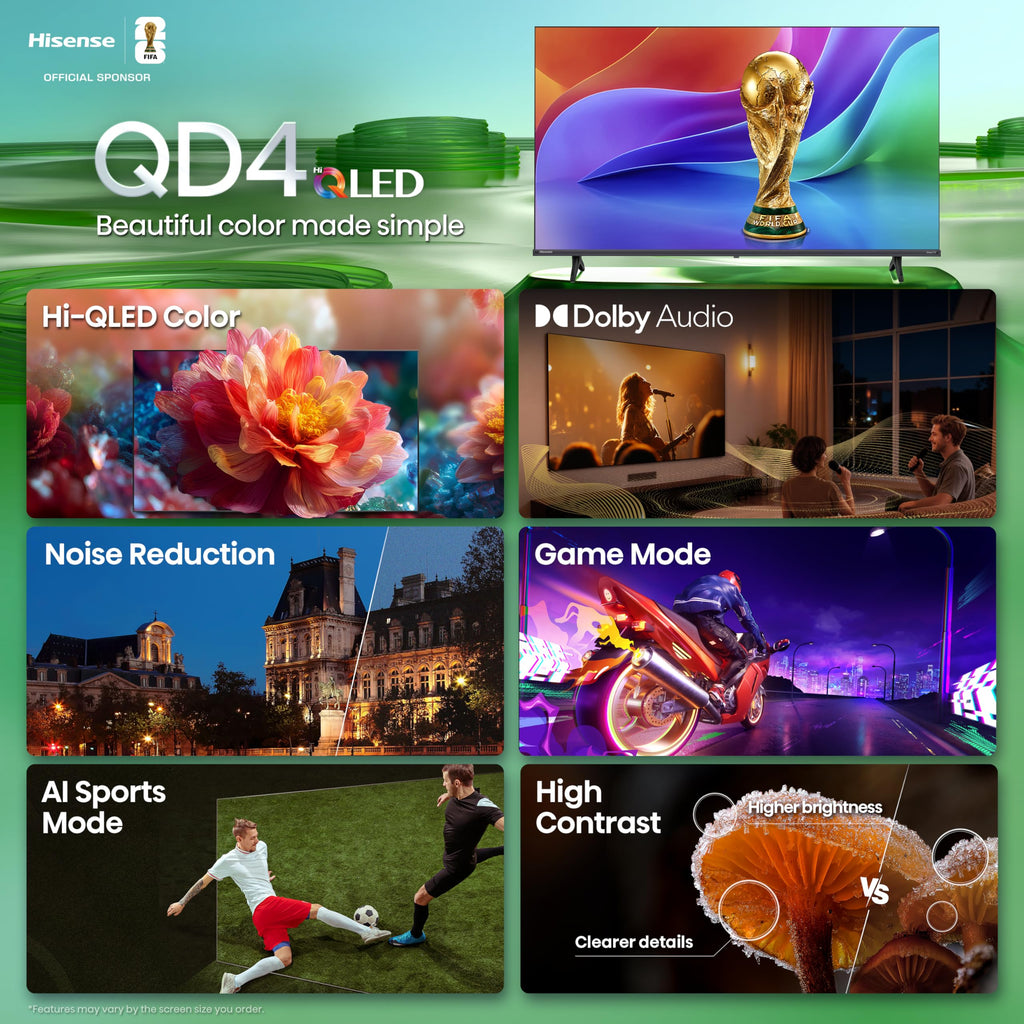 Hisense 32-Inch QD4 Hi-QLED HD Smart Roku TV