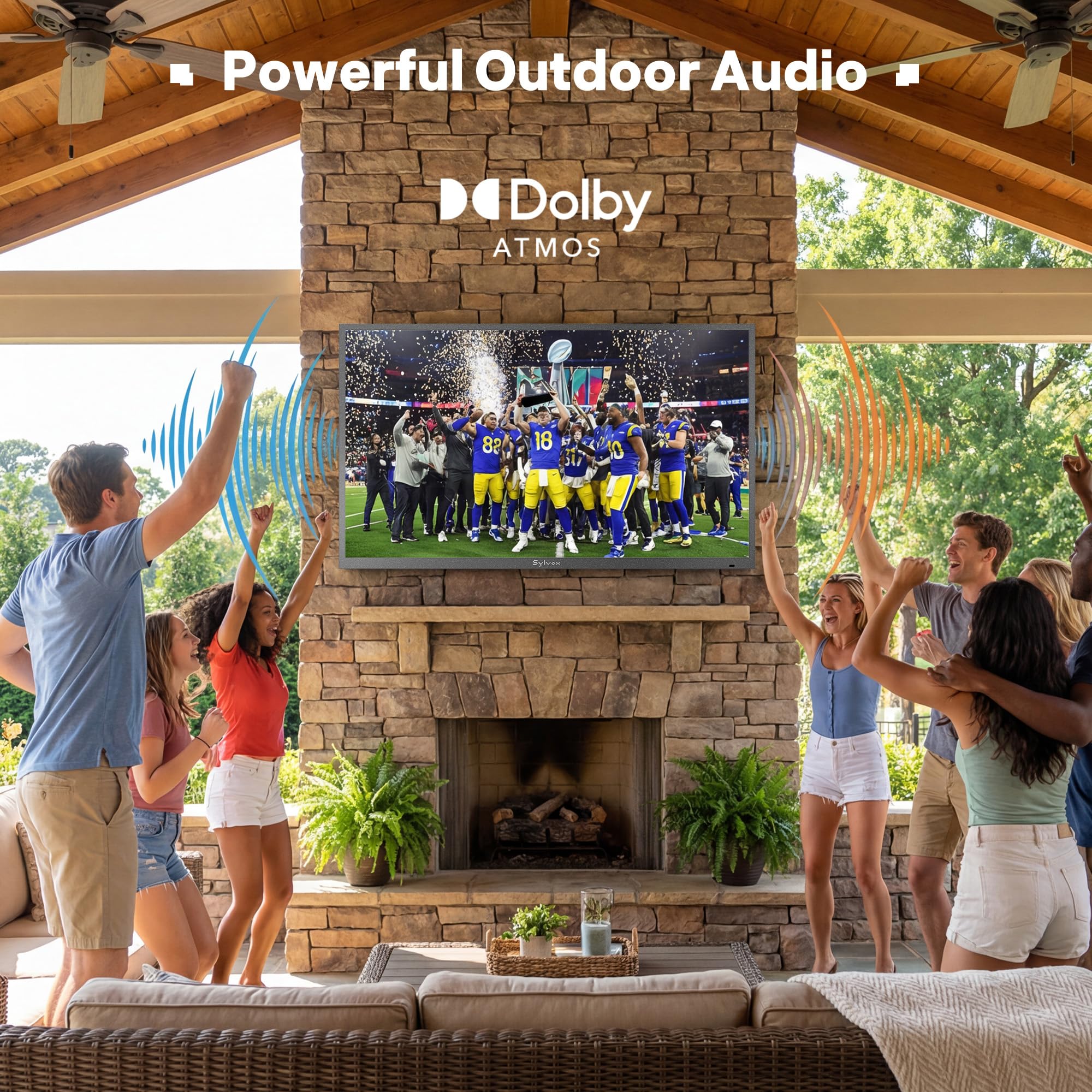 SYLVOX 55-Inch Deck Pro Outdoor Google TV, Partial Sun