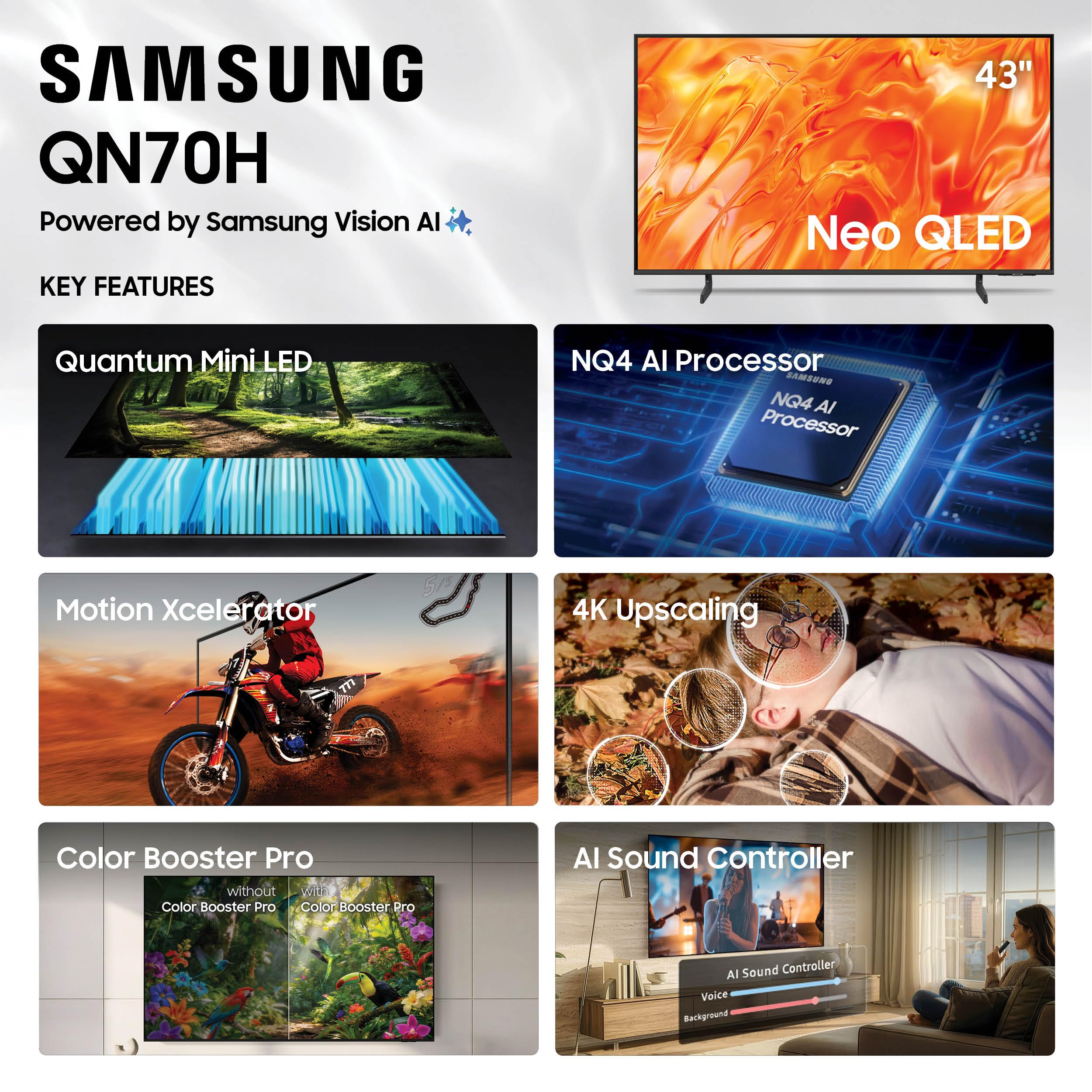 Samsung 85-Inch QN70H Neo QLED 4K AI Smart TV